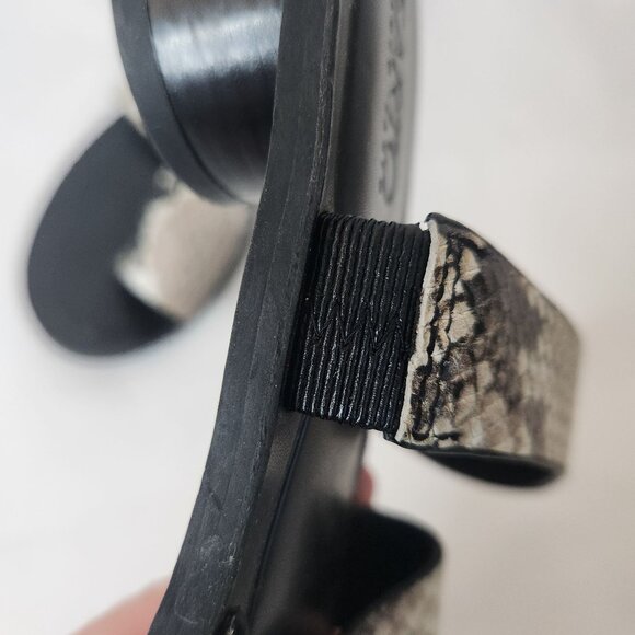 Sarto Franco Snake Print Leather Sandals Block Heel Size 7.5 - Picture 3 of 6